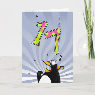 17e verjaardag - Penguin Surprise Card Kaart