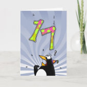 17e verjaardag - Penguin Surprise Kaart (Voorkant)