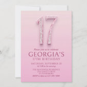 17e verjaardag Pink Diamonds Kaart (Voorkant)