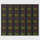 17e verjaardag: Red Digital Clock Style "17" + naa Cadeaupapier (Vlak)