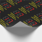 17e verjaardag: Red Digital Clock Style "17" + naa Cadeaupapier (Hoek)