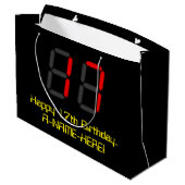 17e verjaardag: Red Digital Clock Style "17" + naa Groot Cadeauzakje (Achterkant Gekanteld)