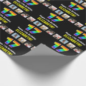 17e verjaardag: Regenboog "17"; Aangepaste foto's Cadeaupapier (Hoek)