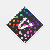 17e verjaardag RegenboogStippen op zwart Servet (Hoek)