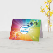 17e verjaardag Religieuze Kaart Rainbow Blessings (Gele Bloem)
