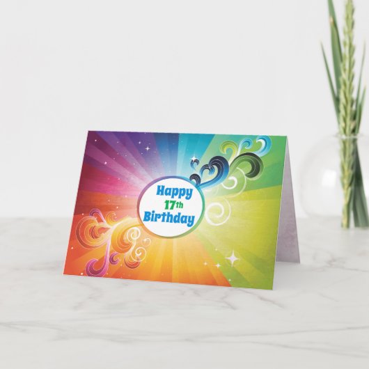 17e verjaardag Religieuze Kaart Rainbow Blessings (Voorkant)