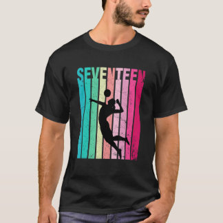17e verjaardag Retro Volleyball Player 17 jaar oud T-shirt