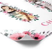 17e verjaardag Roze Bloemenmeisje Foto Collage Whi Poster (Hoek)