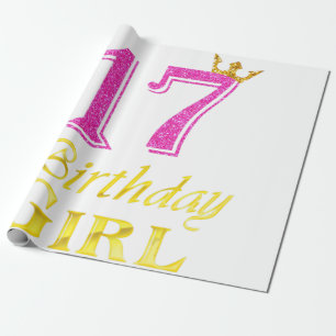 17e verjaardag Shirt Meisprinses 17 jaar oud 17t Cadeaupapier