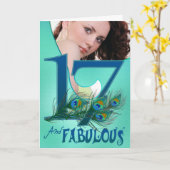 17e verjaardag sjabloon Kaarten (Gele Bloem)