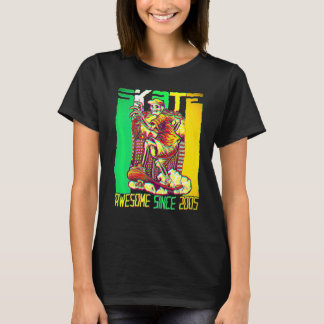 17e Verjaardag Skateboard Skater Geweldig Sinds 2 T-shirt
