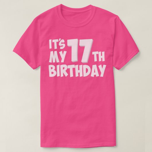 17e verjaardag t-shirt (Design voorkant)