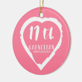 17e verjaardag traditionele carnelische bruiloft keramisch ornament (Links)