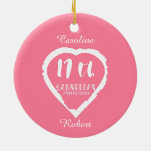 17e verjaardag traditionele carnelische bruiloft keramisch ornament