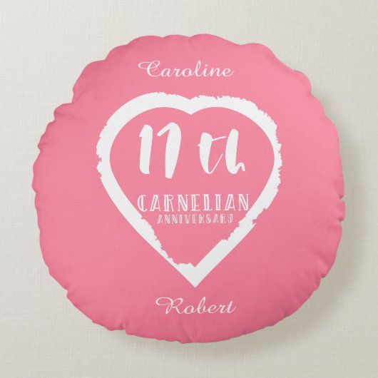 17e verjaardag traditionele carnelische bruiloft rond kussen (Voorkant)
