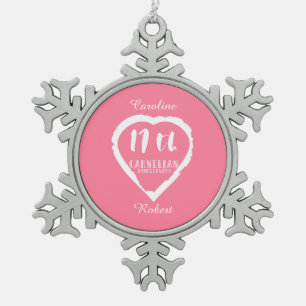 17e verjaardag traditionele carnelische bruiloft tin sneeuwvlok ornament