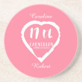 17e verjaardag traditionele carnelische bruiloft zandsteen onderzetter (Voorkant)