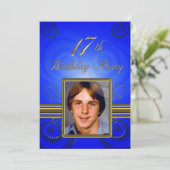 17e verjaardag Uitnodiging (Staand voorkant)