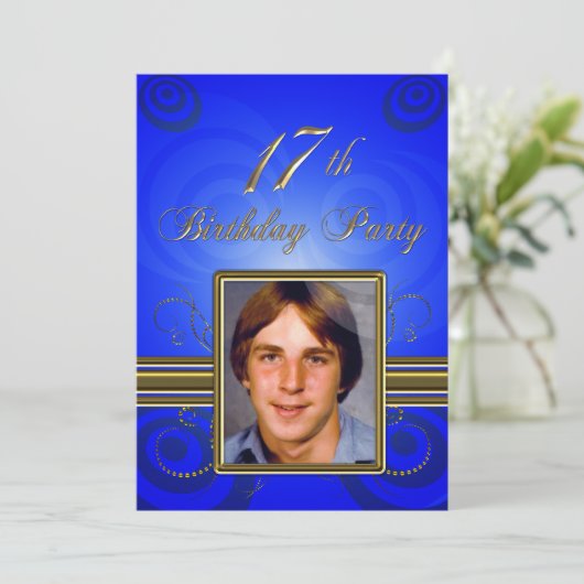 17e verjaardag Uitnodiging (Staand voorkant)