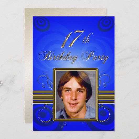 17e verjaardag Uitnodiging (Voorkant / Achterkant)