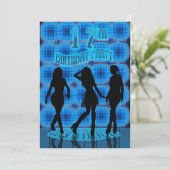 17e verjaardag uitnodiging van de Birthday Party,  (Staand voorkant)