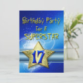 17e verjaardag Uitnodiging voor een Superstar. (Staand voorkant)