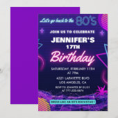 17e verjaardag uitnodigingen Terug naar de jaren 8 (Voorkant / Achterkant)