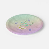 17e verjaardag van Butterflies en wilde bloemen Papieren Bordje (Gekanteld)