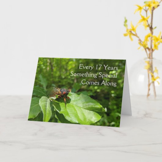 17e verjaardag van Cicada Kaart (Gele Bloem)