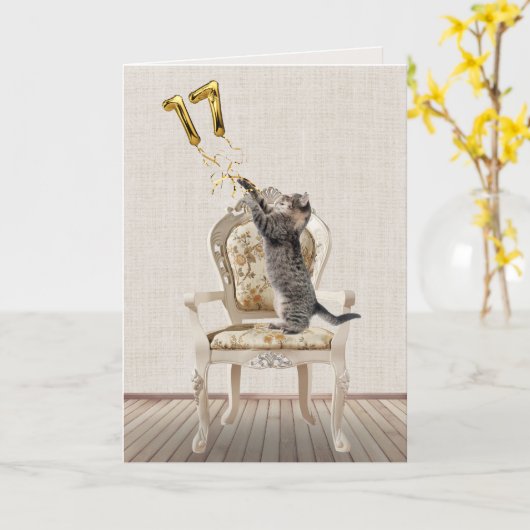 17e verjaardag van de ballonnen en de kat van de t kaart (Gele Bloem)