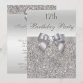 17e verjaardag van de zilversequins, poot en diama kaart (Voorkant / Achterkant)