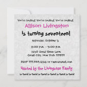 17e verjaardag van het Moderne Zwarte en Kleurnumm Kaart (Achterkant)