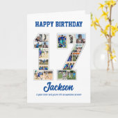 17e verjaardag verjaardagsnummer 17 foto collage kaart (Gele Bloem)