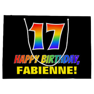 17e verjaardag: Vet, Vun, eenvoudig, regenboog 17 Groot Cadeauzakje