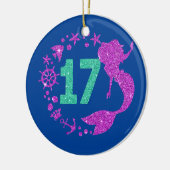 17e verjaardag Zeemeermeisje 17 jaar oud Keramisch Ornament (Links)