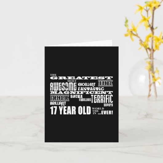 17e Verjaardagsfeest Grootste Zeventienjarige Kaart (Gele Bloem)