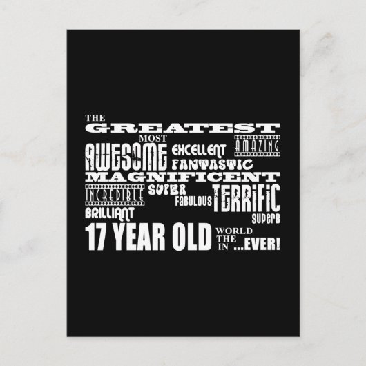 17e Verjaardagsfeest Grootste Zeventienjarige Uitnodiging Briefkaart (Voorkant)