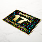 17e Verjaardagsfeest — Leuke, Kleurrijke Muziek Sy Folie Uitnodiging (Gedraaid)