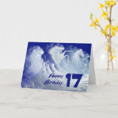 17e verjaardagskaart met wilde witte surven paarde kaart (Gele Bloem)