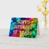 17e verjaardagskaart van Bright Stars Kaart (Gele Bloem)