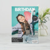 17e verjaardagsuitnodiging voor haar Magazine Hoes Kaart (Staand voorkant)