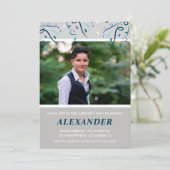 17e verjaardagsuitnodigingen Mannen Confetti Photo Kaart (Staand voorkant)