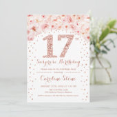 17e Verrassingsfeest - White Rose Gold Kaart (Staand voorkant)