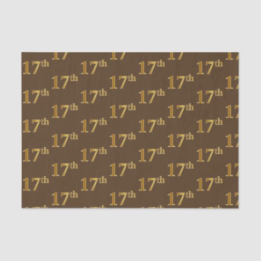 17e (zeventiende) gebeurtenis in bruin Faux Gold Tissuepapier (Voorkant)