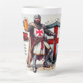 17oz Latte Mok met Crusader Knight ontwerp (Voorkant)