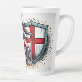 17oz Latte Mok met Crusader Knight ontwerp