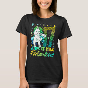 17th Birthday 17 Year Old Girl Flossing Unicorn P T-shirt