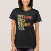 17th Birthday 17 Years Old Awesome Since October T-shirt (Voorkant)