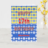 17th Birthday add name circles pattern Kaart (Gele Bloem)