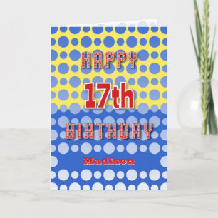 17th Birthday add name circles pattern Kaart